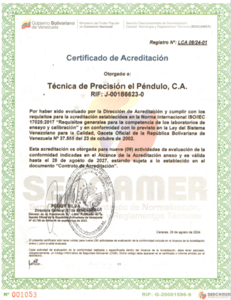 Certificado de acreditación